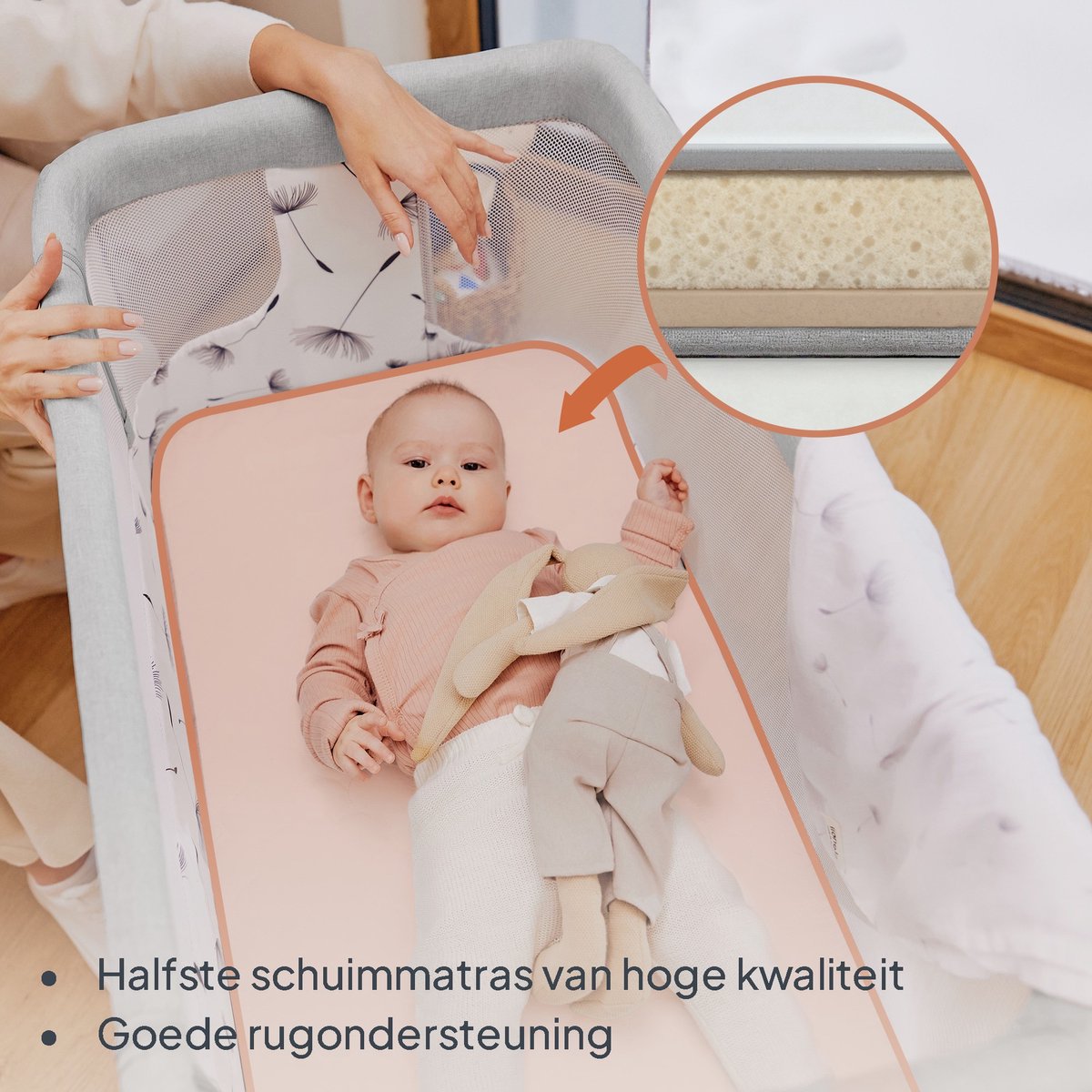 LIONELO Theo 2 in 1 Co-Sleeper en Reisbedje voor Baby tot 9