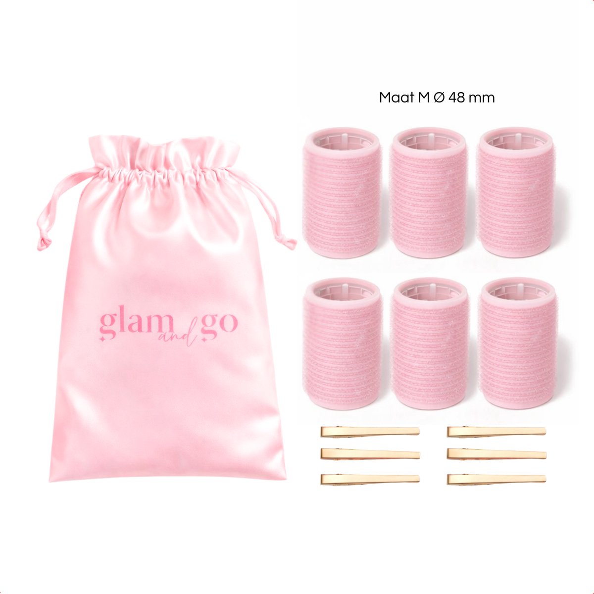 Glam and Go Krulspelden - Haarrollers en haarklemmen - Haar rollers - Kleefrollers- Hair Rollers & Clips - 48 mm