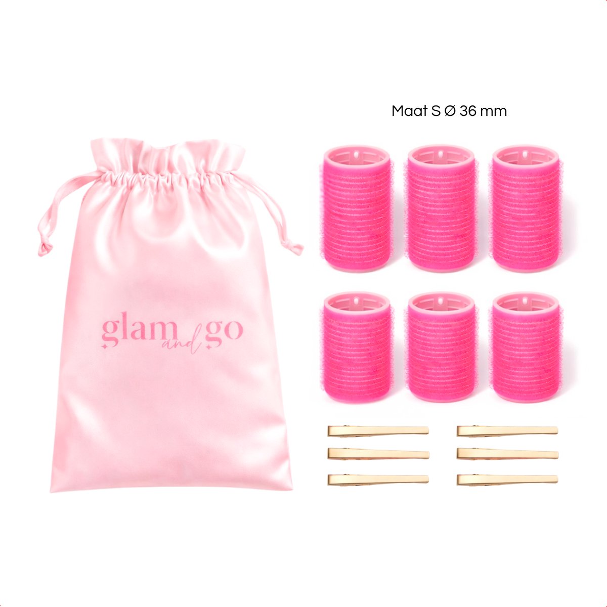 Glam and Go Krulspelden - Haarrollers en haarklemmen - Haar rollers - Kleefrollers- Hair Rollers & Clips - 36 mm