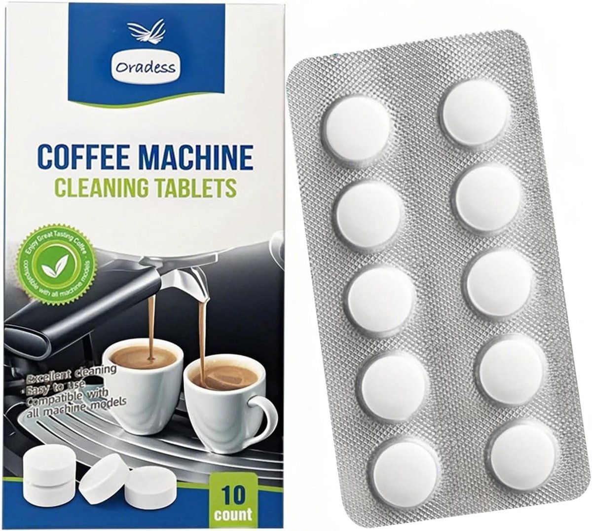10x Reinigingstabletten voor Koffiezetapparaten - Ontkalken & Dieptereiniging Espresso Machines