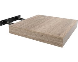 Zwevende wandplank verouderd eiken look 25x25x4cm 5kg max belasting