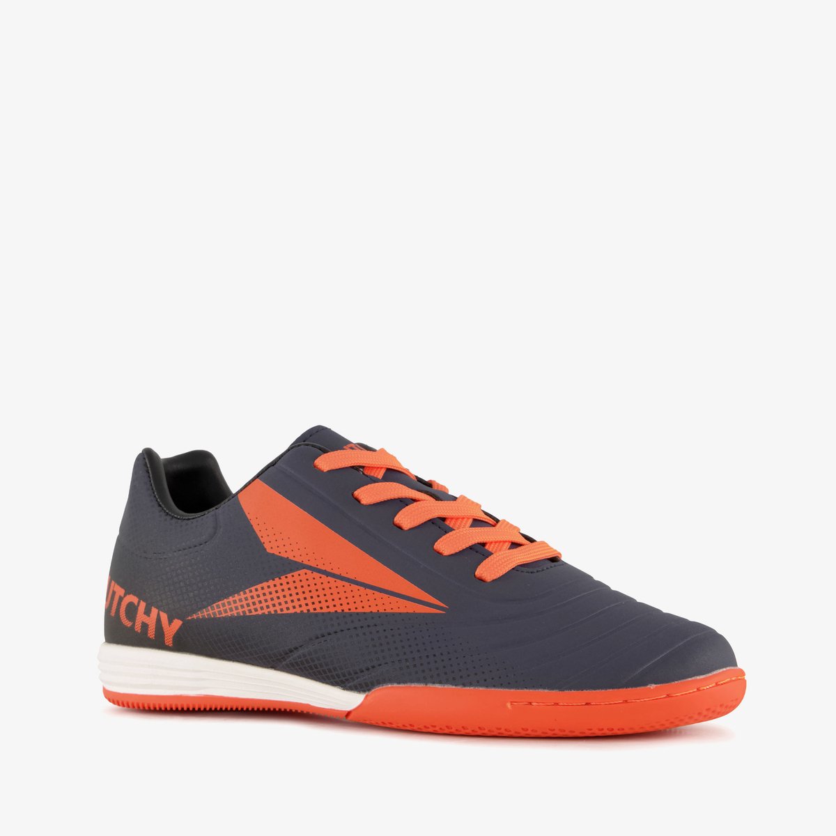 Dutchy IC kinder zaalvoetbalschoenen blauw oranje - Maat 32 - Uitneembare zool
