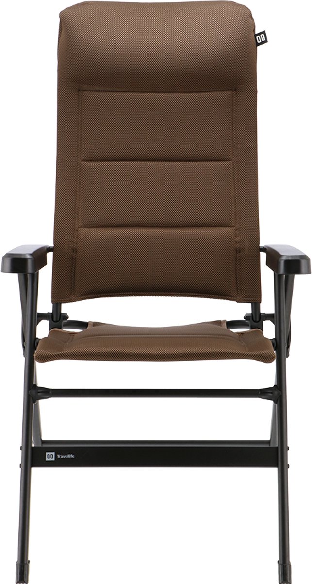 Travellife Barletta Standenstoel Comfort L Bruin - In 7 standen verstelbaar - Ventilerende en sneldrogende 2D mesh bekleding - Water- en uv-bestendig