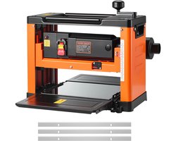 VEVOR Driebladige Vandiktebank, 330 mm Brede Werktafel, Schaafmachine, 2000 W, Schaafmachine 23500 tpm, Dubbele Rollen, Rolbeveiliging, Enkelvoudige Snelheid Houtbewerking, Voor Hard en Zacht Hout