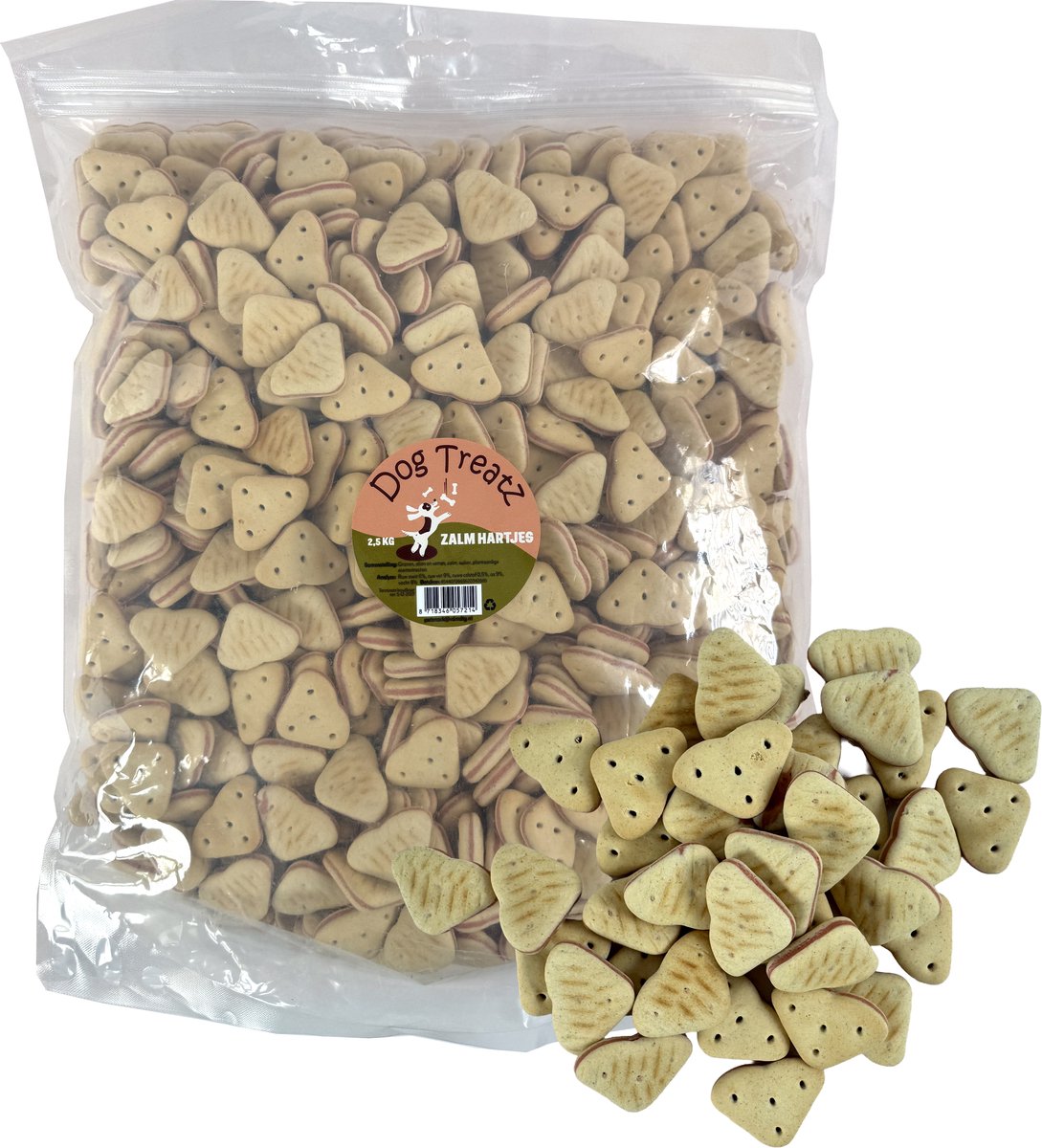 Dog Treatz - Krokante Hondensnacks Zalm Hartjes - 2.5 Kg