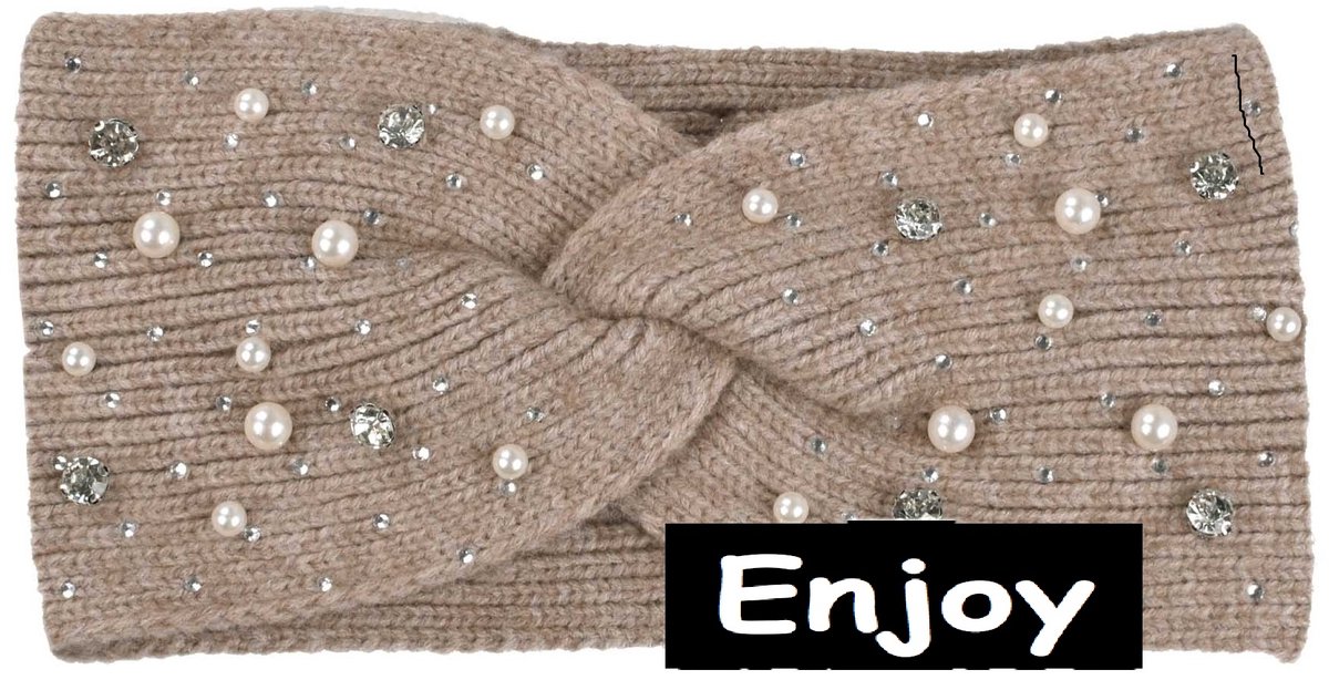 haarband- beige - met stass en parels -eyecatcher- nieuw