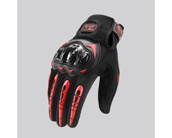 Motorhandschoenen, touchscreen handschoenen met volledige vingers, geschikt voor motorraces, mountainbiken, rotsklimmen, jagen, motorcross en andere buitensporten.Rood-M