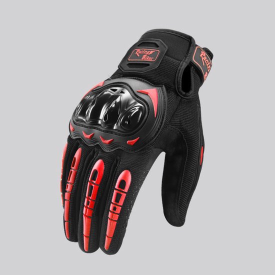 Motorhandschoenen, touchscreen handschoenen met volledige vingers, geschikt voor motorraces, mountainbiken, rotsklimmen, jagen, motorcross en andere buitensporten.Rood-M