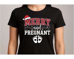 Merry and Pregnant - T Shirt - MerryChristmas - ChristmasVibes - Funny - Sarcasm - VrolijkKerstfeest - Kerstmis - Grappig - Sarcasme