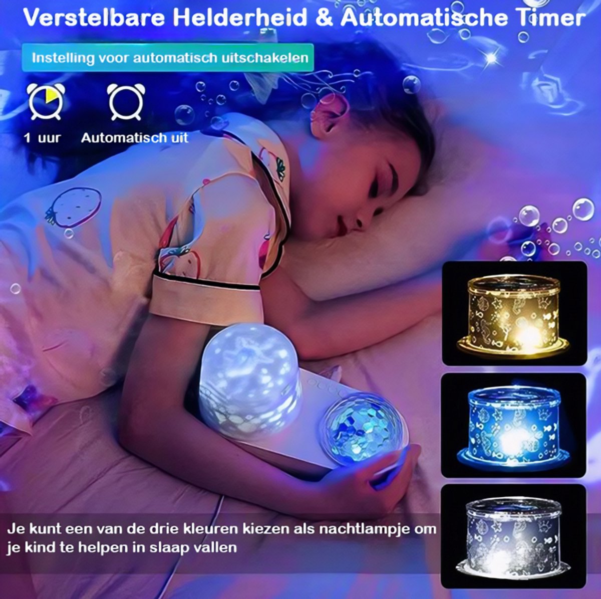Sterrenprojector met 6 Ocean Wave Patronen – Waterlicht Projector voor Slaapkamer en Thuis – Nebula Sterrenlicht voor Bruiloft, Kerstdecoratie en Relaxatie – foto 4
