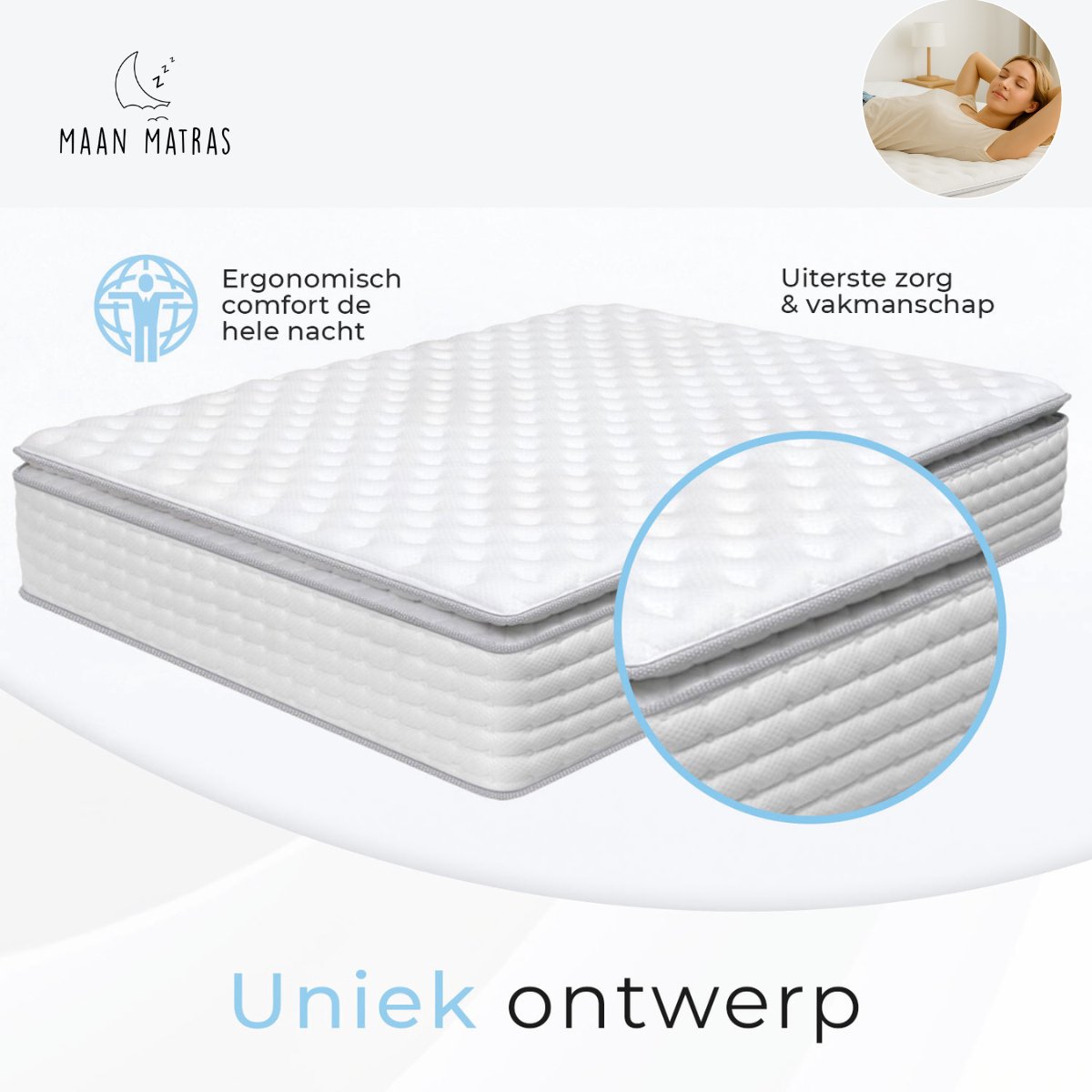 Maan matras Matras 140 x 200 cm - 2-IN-1 Matras & Topper thumbnail 2