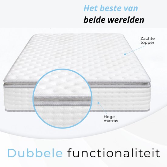 Matras 120 x 200 cm | Matras et Topper 2-EN-1 | 28 cm d'épaisseur | Mousse froide & Hybride | Matelas | 120x200 cm