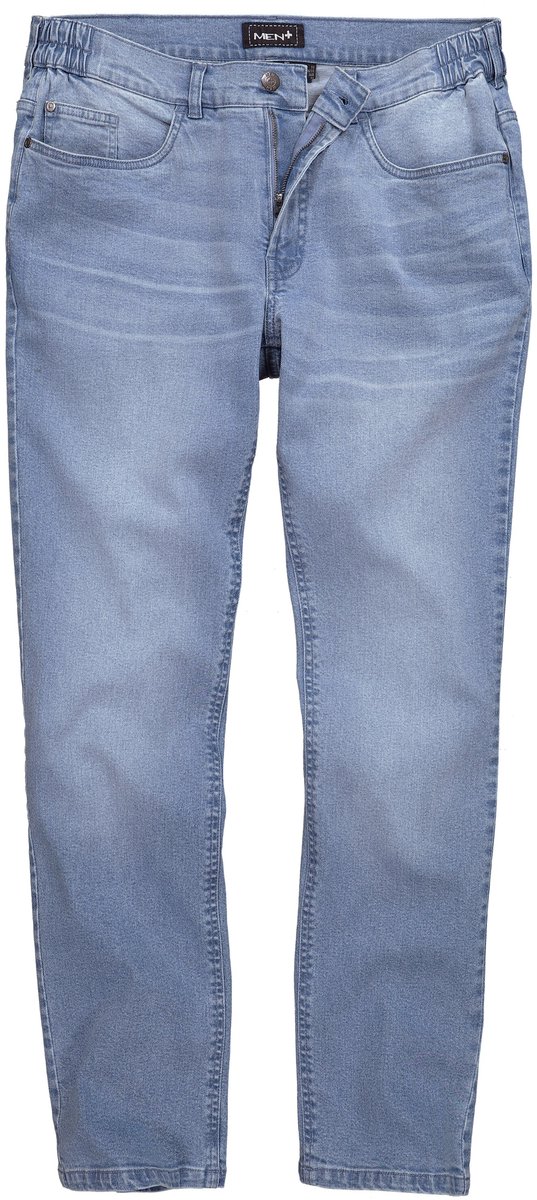 Men Plus - Heren - Jeans denim buikvriendelijk regular fit 5-pocket - Gebleekt denim - Maat 64
