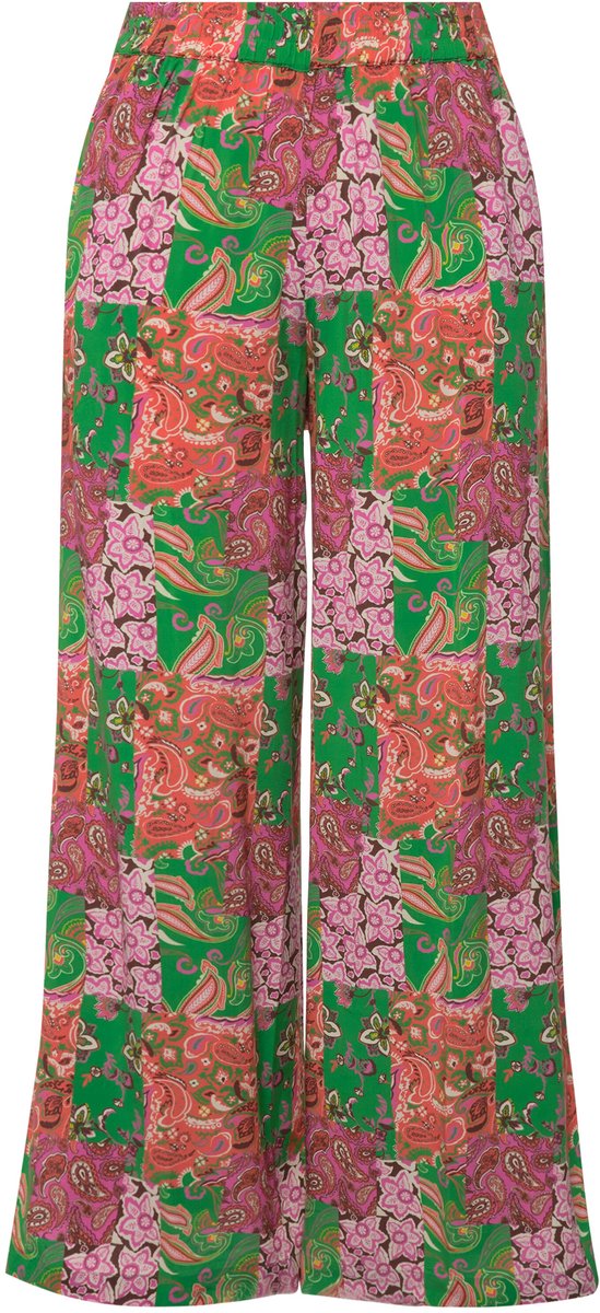 Studio Untold - Dames - Wijde broek loose fit zoomsplit patchprint - Lichtroze - Maat 52
