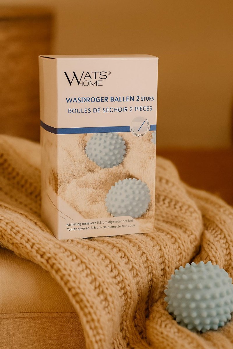 Wats Home Droogballen – Sneller Drogen, Minder Kreukels & Energiebesparend – 2 Stuks