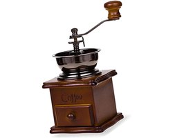 Handmatige koffiemolen met kurk – instelbare maling – houten onderstel – keramische tanden