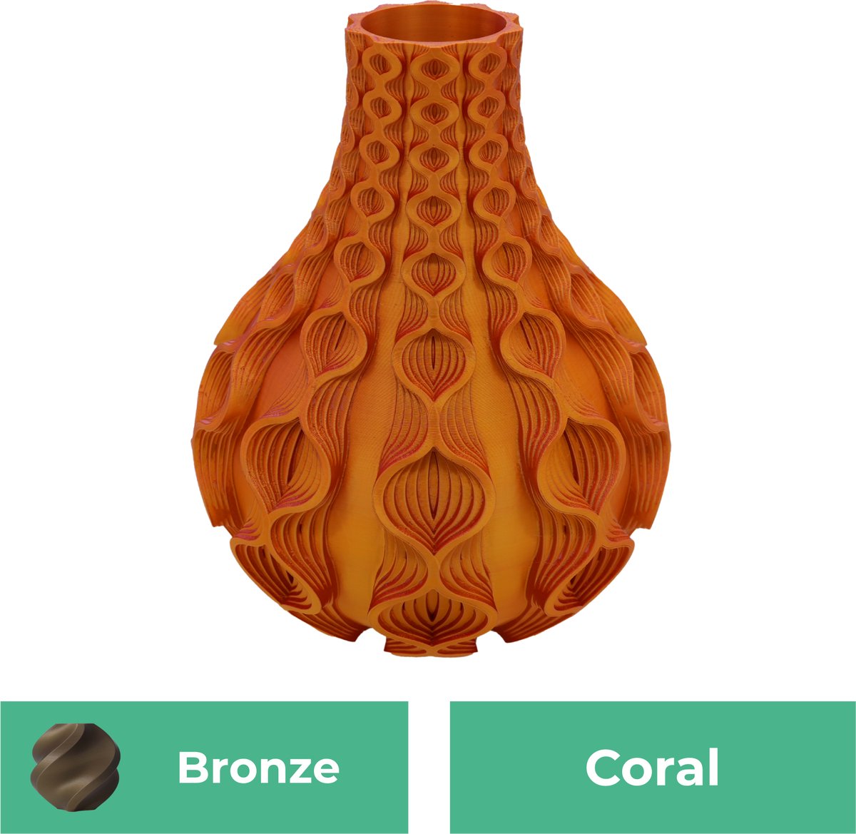 Lovora Coral organische vaas – Decoratieve vaas - Brons - 3d geprinte vaas – geschikt voor droogbloemen - 25CM