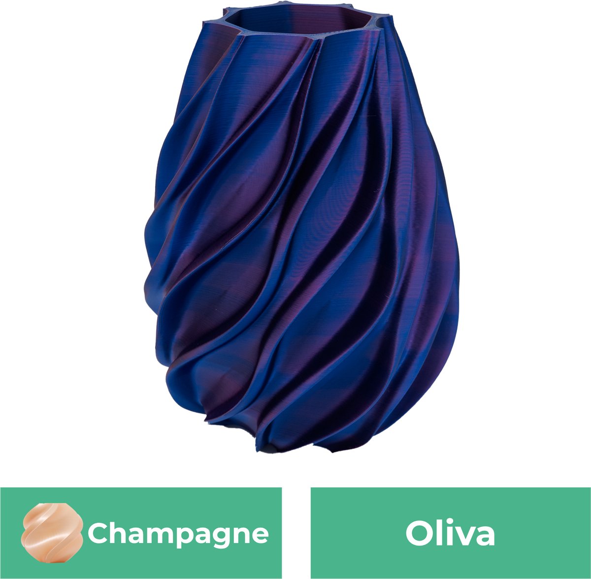 Lovora Oliva organische vaas – Decoratieve vaas - Champagne - 3d geprinte vaas – geschikt voor droogbloemen - 20CM