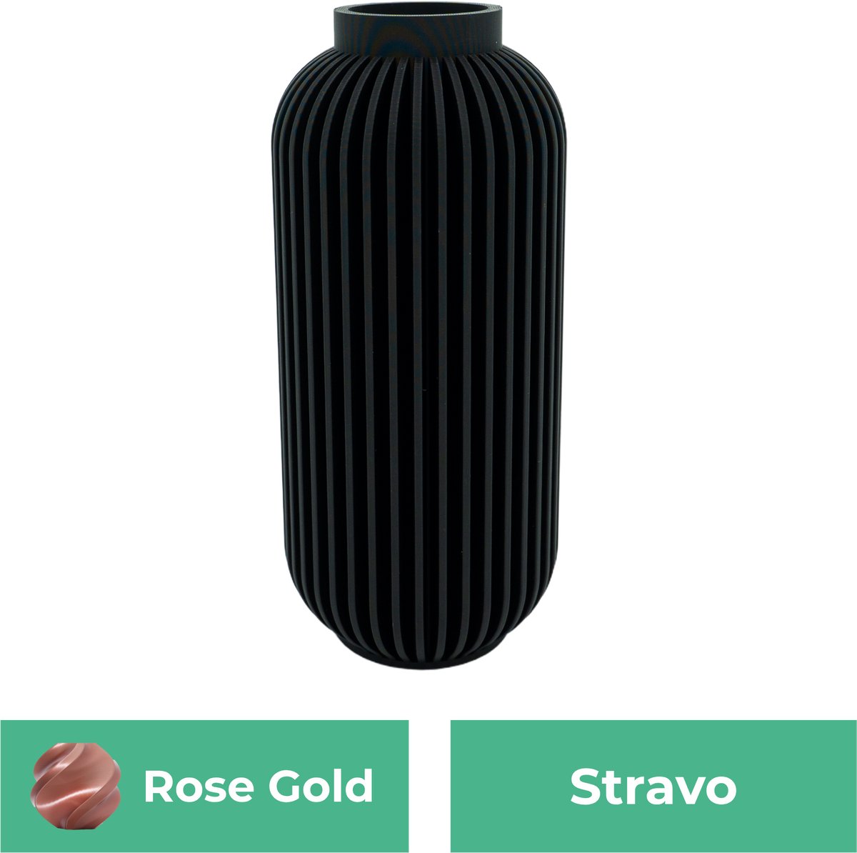 Lovora Stravo moderne vaas – Decoratieve vaas - Rose Gold - 3d geprinte vaas – geschikt voor droogbloemen - 34CM