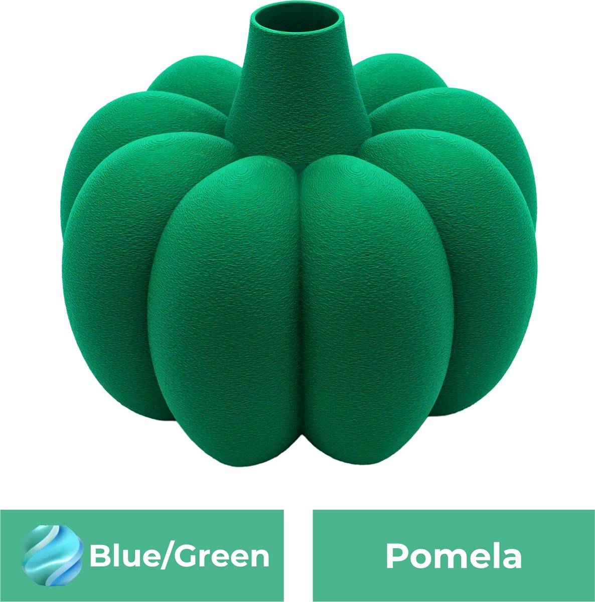 Lovora Pomela organische vaas – Decoratieve vaas - Blauw / Groen - 3d geprinte vaas – geschikt voor droogbloemen