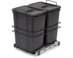 Emuca Recycle recyclingbak voor bodembevestiging en handmatig uitschuifbaar in keukenblok Recycle 2x