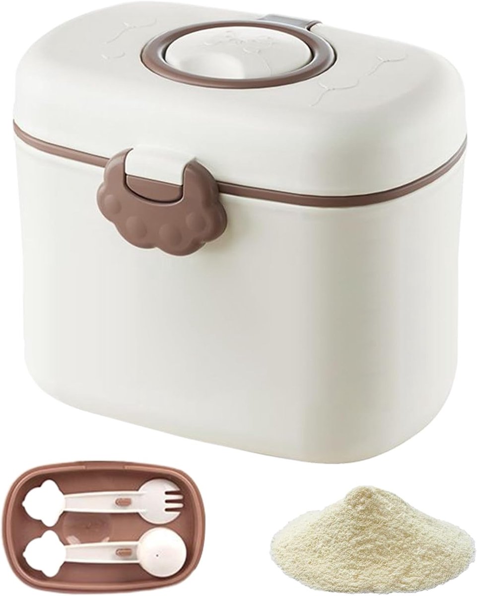 Melkpoederdispenser | Baby melkpoedercontainer - Draagbare snackdoos voor kinderdagverblijven, keukens, thuis, reizen, dagelijks gebruik, snoep en fruit, 12*9.5*10.5