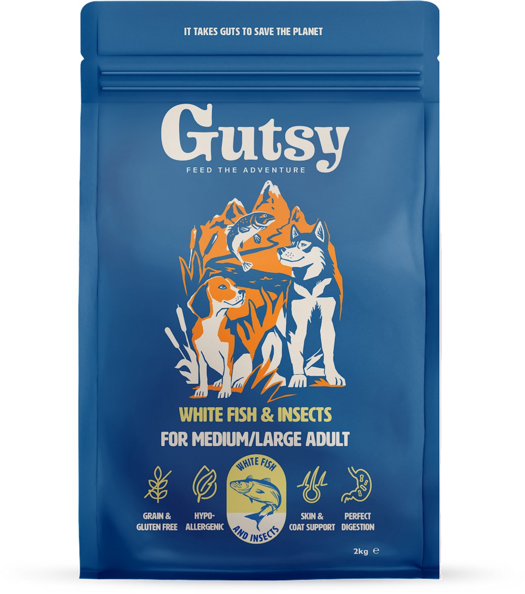 Gutsy White Fish Medium/Large Adult - Hondenvoeding - 10kg - Hypoallergeen - Natuurlijk - Duurzaam & Gezond Hondenbrokjes