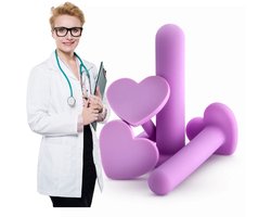 Vaginale Dilator Trainingsset - Set Van 4 Paarse Vaginale Dilators - Vagina Dilators - Dilator Set van Zachte Siliconen Voor: Vagina Training - Vaginisme - Bekkenpijn - Pijnlijke seks