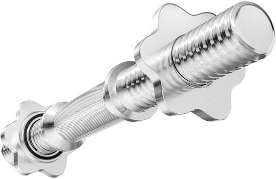 Chrome halterstang met stervormige uiteinden en gekartelde grip.