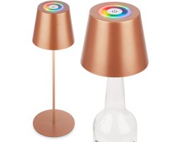 BRILONER Calida - Tafellamp oplaadbaar - dimbaar - voor binnen en buiten - 3 in 1 - RGBW - IP44 - snoerloze - in hoogte verstelbaar - 36 x Ø 10,5 cm - bronskleurig