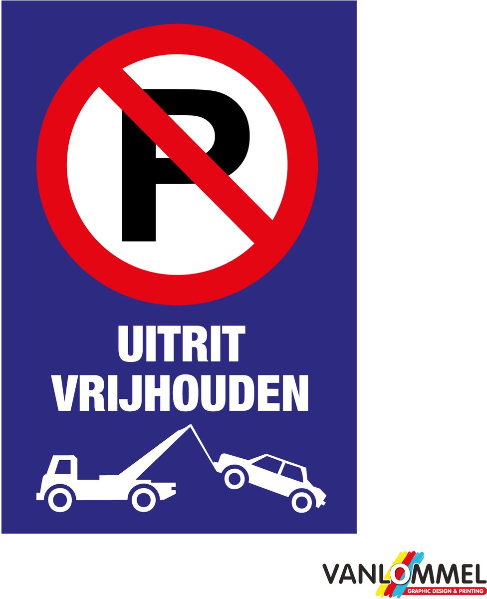 Uitrit Vrijhouden Bord – 200×300 mm – Dibond 3 mm – Weerbestendig – Waarschuwingsbord