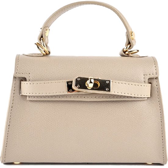 Sac à main en cuir Giuliano Louna - Made in Italy - Taupe