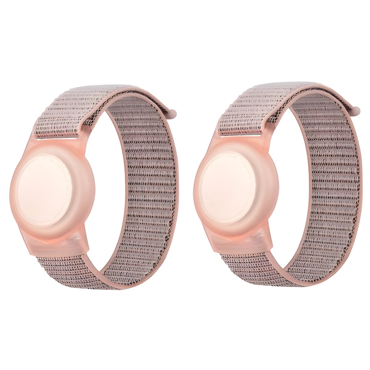 Knaak Polsbandje geschikt voor Apple AirTag - 2-Pack - Siliconen Armband - 22 cm - Roze