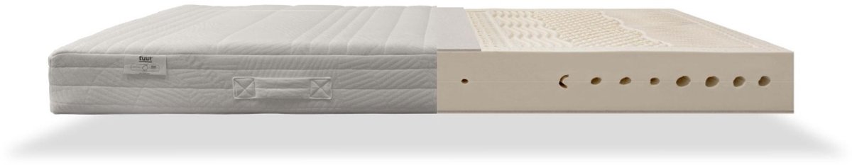 Tuur - Original Matras 180x200 cm - 100% Natuurlatex Ergonomisch Matras - Dual Comfort Zacht-Stevig - Biokatoen Wol - Tweepersoons