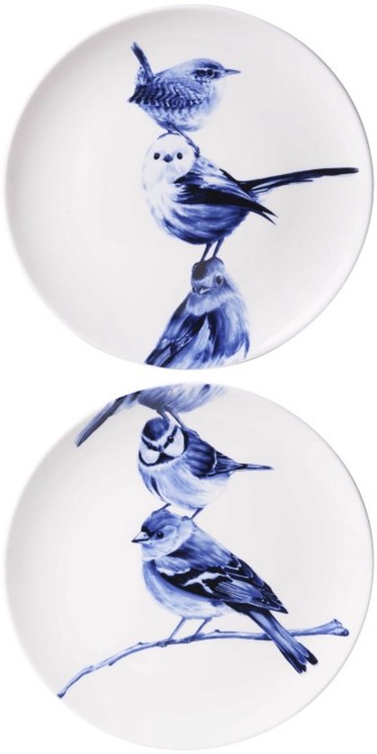 Wandbord Stapeltje Vogels Tweeluik