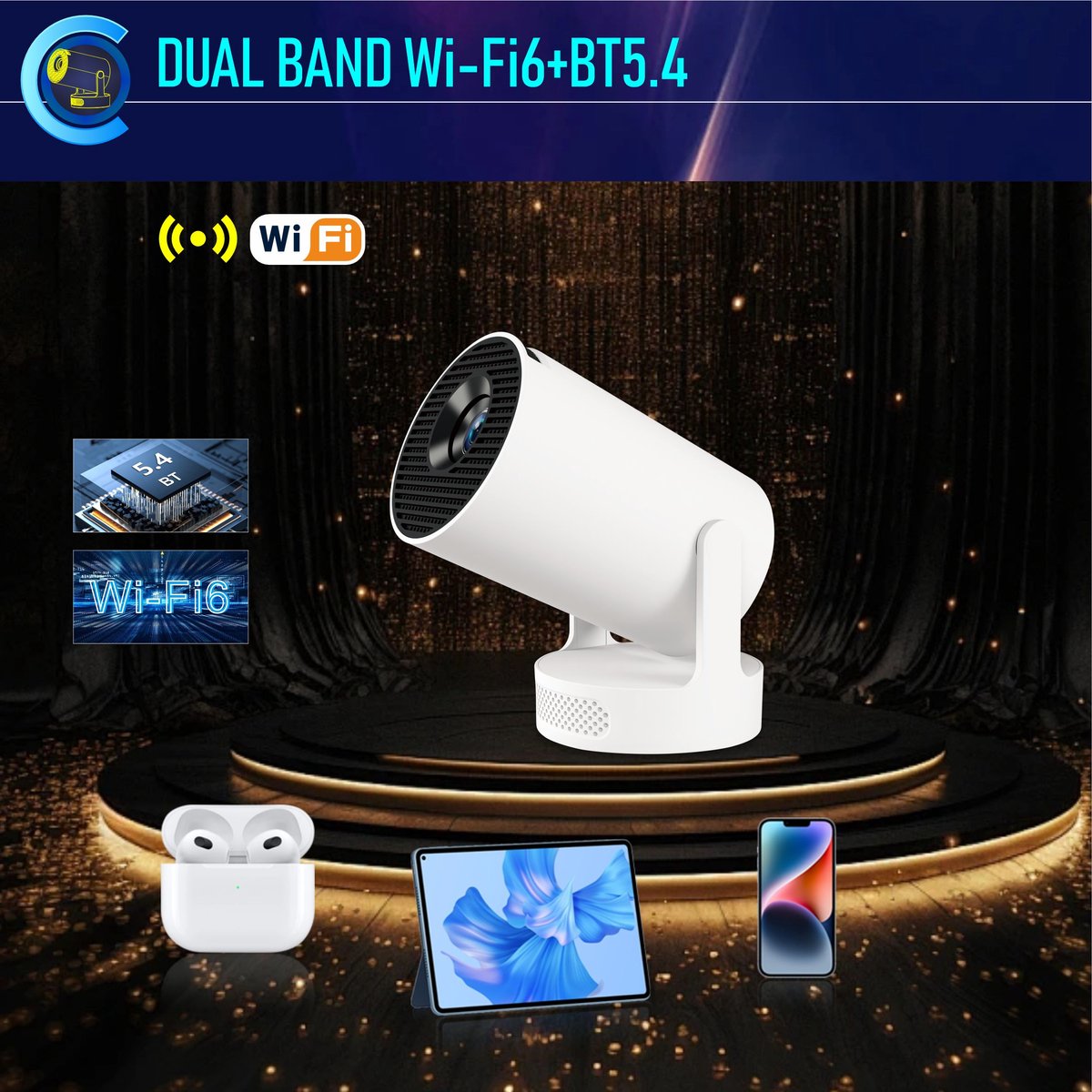 HY300 Smart Projector WiFi 6 thumbnail 6