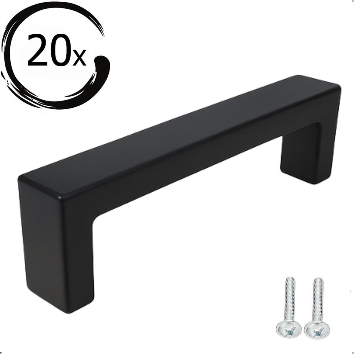 20X Handgrepen Zwart RVS - Boormaat 160mm - Greepjes - Handgreep - Handgrepen keukenkastjes - Handvatten - Meubelgreep Zwart - Handgrepen voor deurtjes
