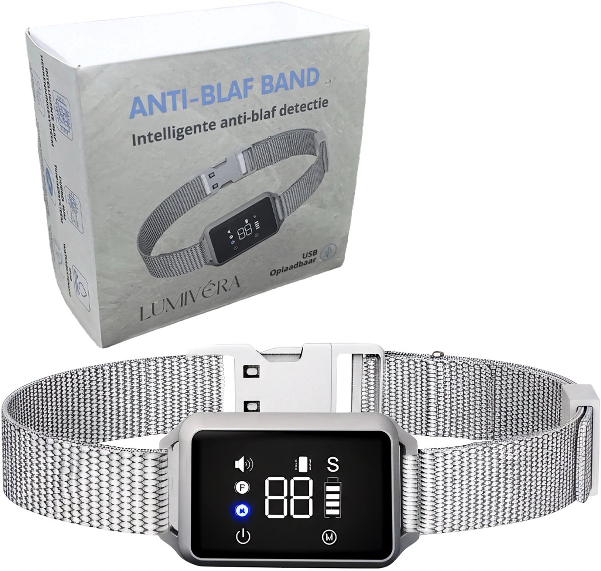 Lumivéra® - Blafband Voor Honden - Anti Blaf Apparaat - Anti Blafband - Zonder Schok - USB Oplaadbaar