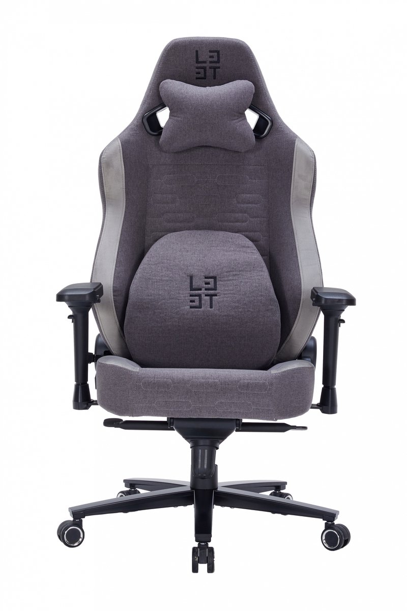 Deltaco Gaming L33T - Gaming Stoel - Xsense Stof - Nek- en Rugkussen - Ergonomisch - Donker Grijs