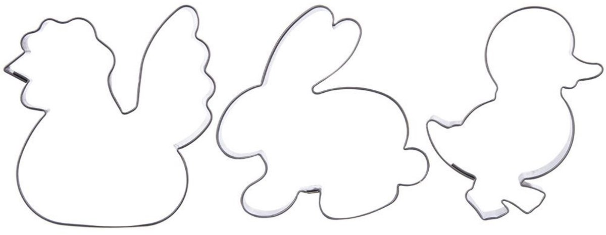 Orion - Stalen Koekjesvorm - 3 Stuks - Pasen - 6 cm