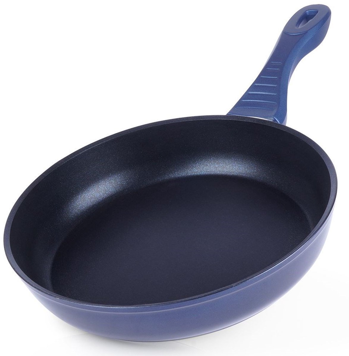 Orion Diamant Serie - Roestvrijstalen Koekenpan - 24 cm - Niet-Klevend - Blauwe Handgreep
