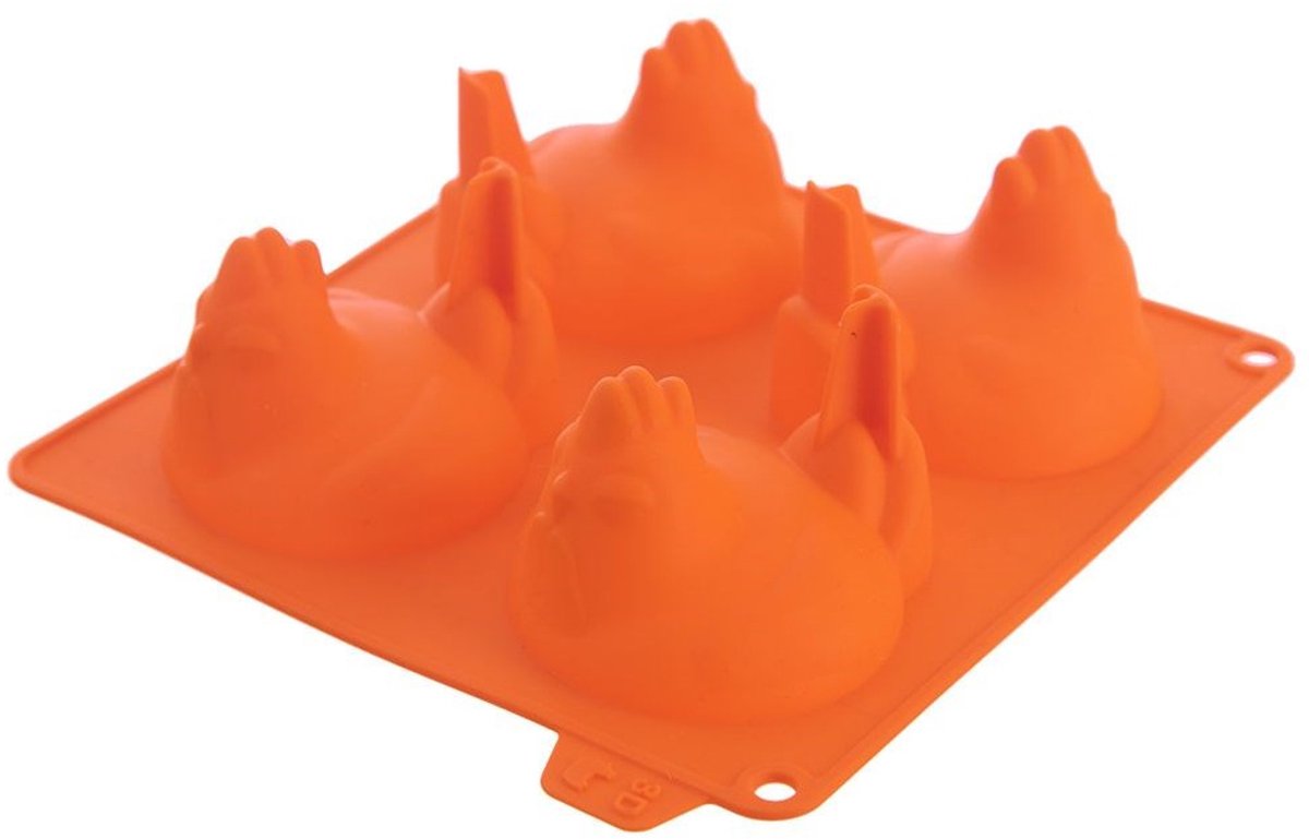 Orion Sillinie - Siliconen Bakvorm - 3D Kippen - Oranje