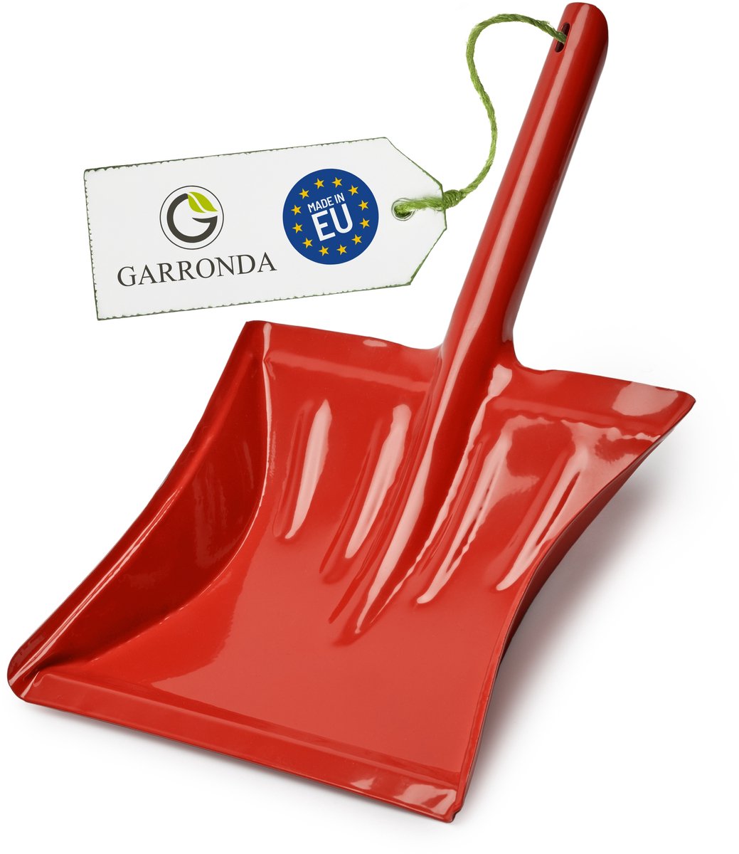 Garronda Metalen Vuilnisbakschep – Vuilnisbakschep - Handschep met Handvat – Rood - GD-0167