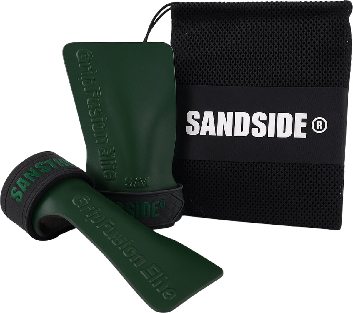 Sandside Grips Elite 2.0 - Sticky Hand Grips - No Chalk - Fitness Handschoenen - Fingerless Grips - Army Green L/XL