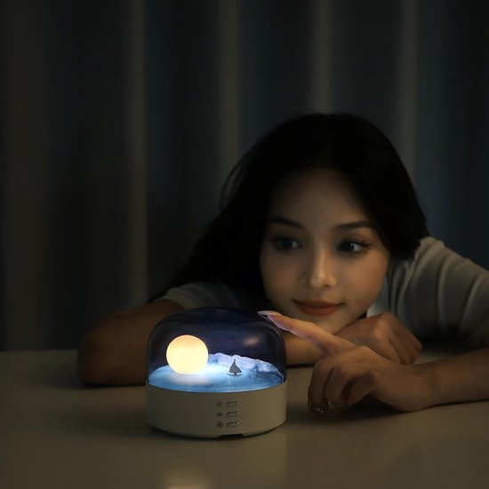 Elegante Maan Zee & Sneeuwberg LED Nachtlamp - USB-C Oplaadbaar + Dimbare + 2 Modussen - Slaapkamer Sfeerlamp / Mood Light / Rechargeable Lamp - Ideaal voor Thuis, Slaapkamer & Relaxte Atmosfeer van Merkloos — afbeelding 3