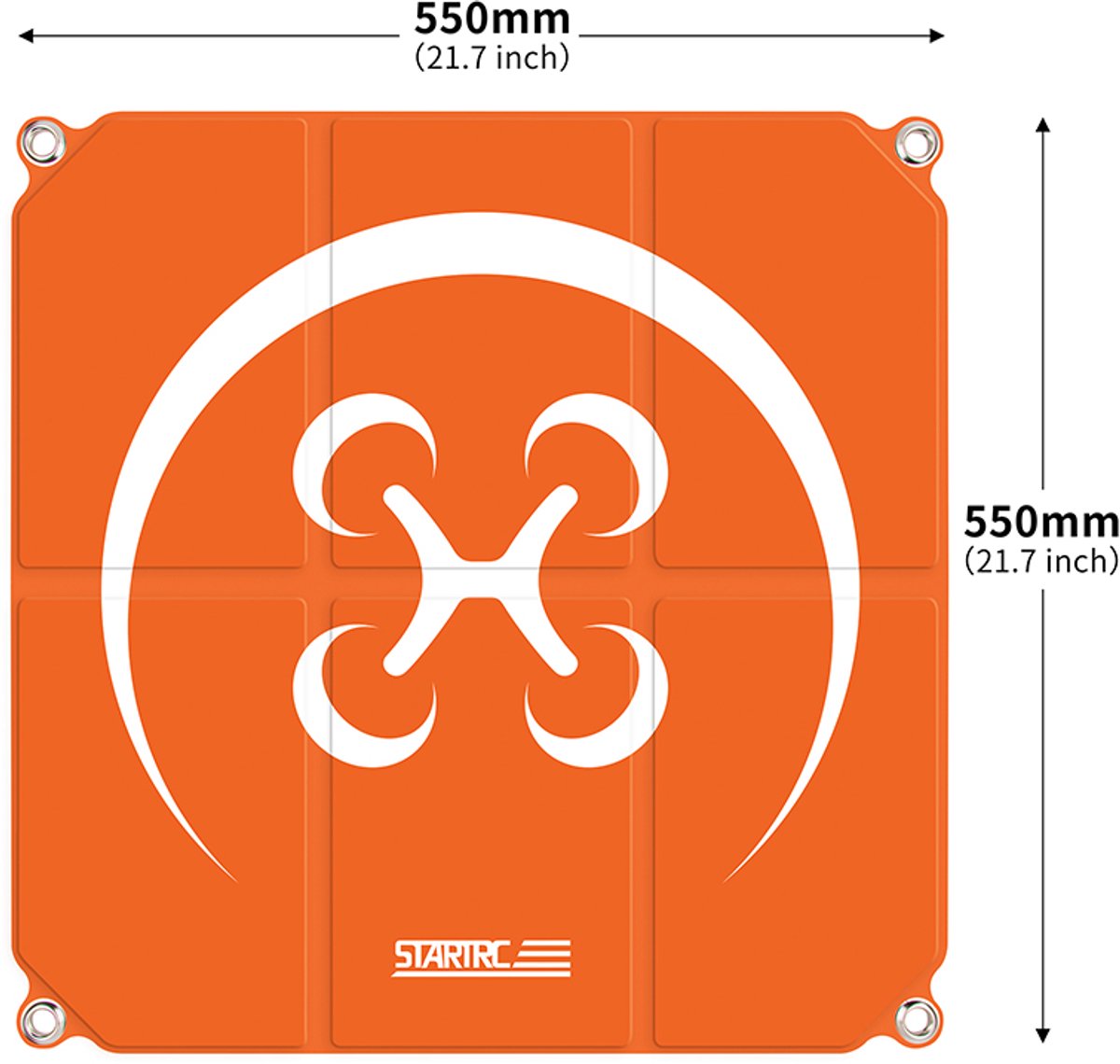 Drone Landingpad Helipad - 55cm - Opvouwbaar - Oranje/Grijs