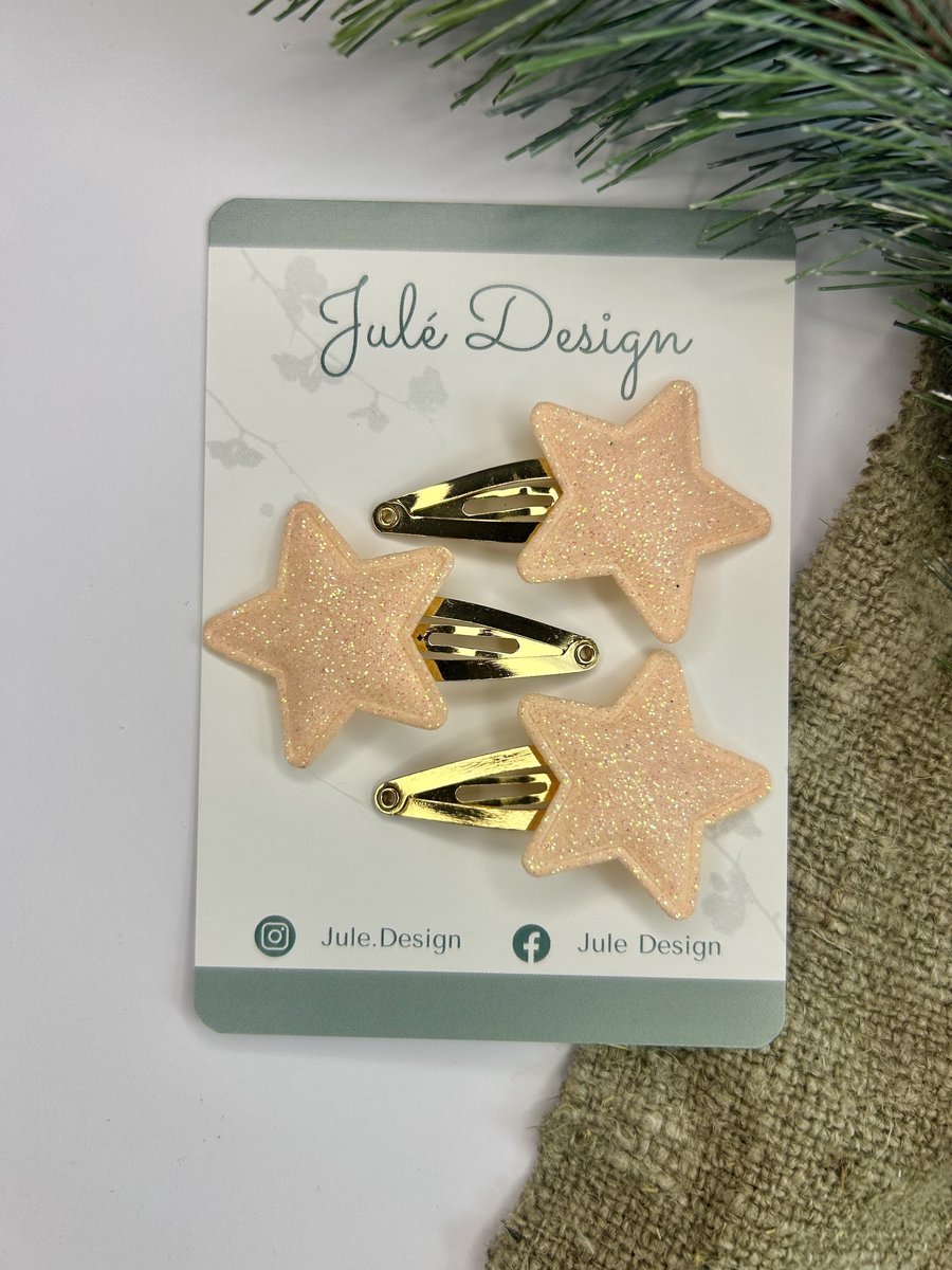 Julé Design haarspeldjes kerst ster licht roze