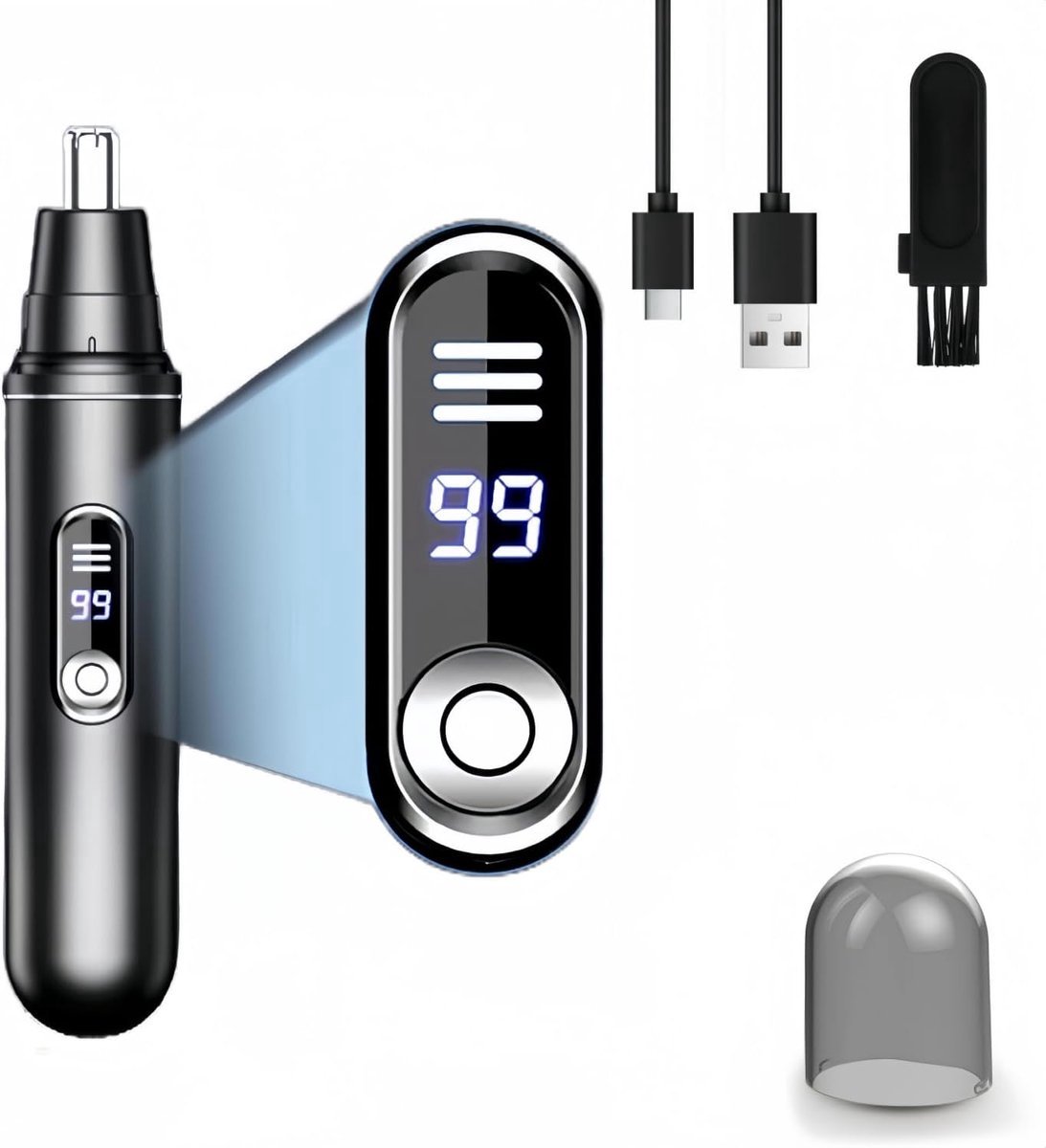 Elektrische neustrimmer - Oplaadbare neushaarschaar voor mannen - Neusreiniger - Neushaartrimmer - Professionele elektrische neus- en oorhaartrimmer - Elektrische baard-, wenkbrauw