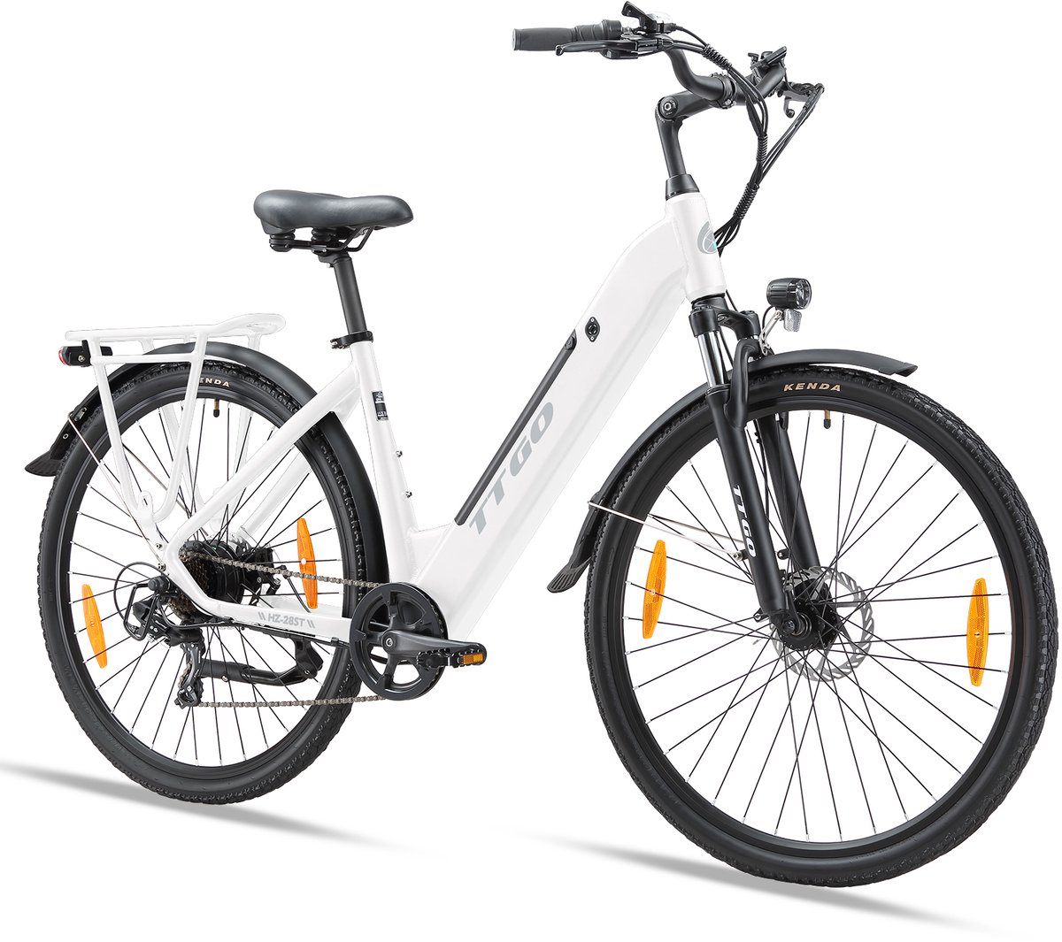 TTGO HZ-28ST Elektrische Fiets - 250W Motor - 36V20Ah Accu - Max Snelheid 25km/u - Max Bereik 80-120km - Shimano 7 Versnellingen - Wit - TTGO - €839,00
