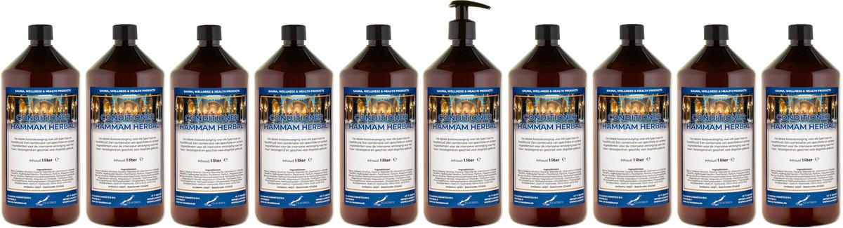 Hairconditioner Hammam Herbal 1 liter met zwarte pomp - set van 10 stuks